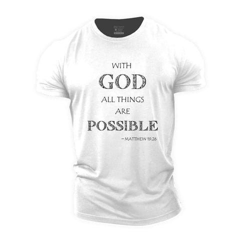 Men's With God All Things Are Possible Cotton T-Shirt